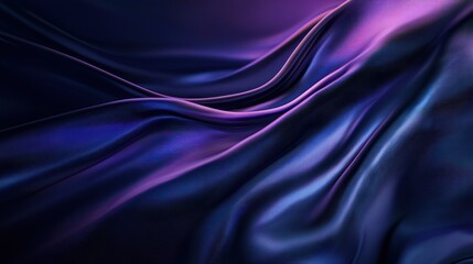 Fototapeta premium Abstract Draped Silk Fabric in Deep Purple and Blue Hues