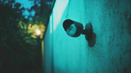 Urban Security Camera with Bright Light Background
