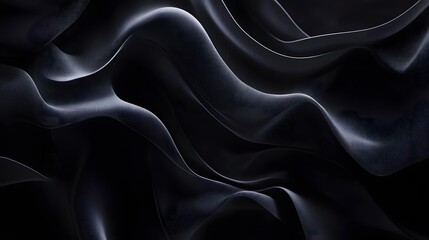 Obraz premium Dark Abstract Fabric Waves Flowing Design