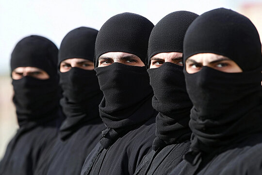 Masked group in threatening actions