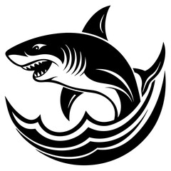 shark cartoon isolated on white