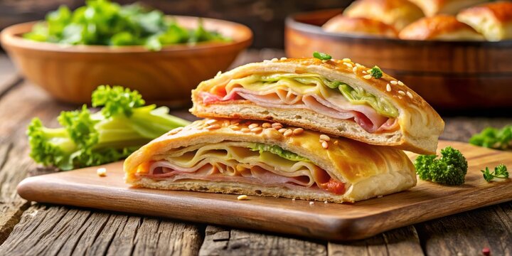 Delicious Brazilian Salgado de Joelho with Cheese & Ham - Stock Photo