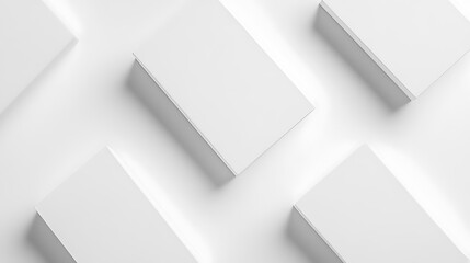White Rectangular Boxes Arranged in a Geometric Pattern