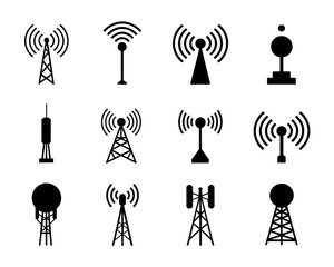 Antena icons set vector illustration isolated on white background
