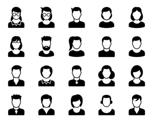 People avatar profile icons set vector illustration isolated on white background