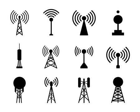 Antena icons set vector illustration isolated on white background