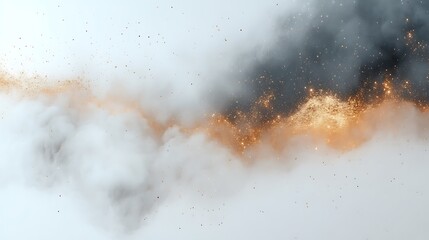 Golden and Gray Smoke Clouds with Sparkling Particles © TIYAR