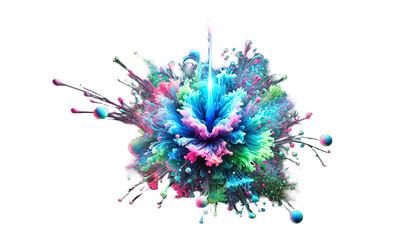 Colorful Ink Splash Cut Out