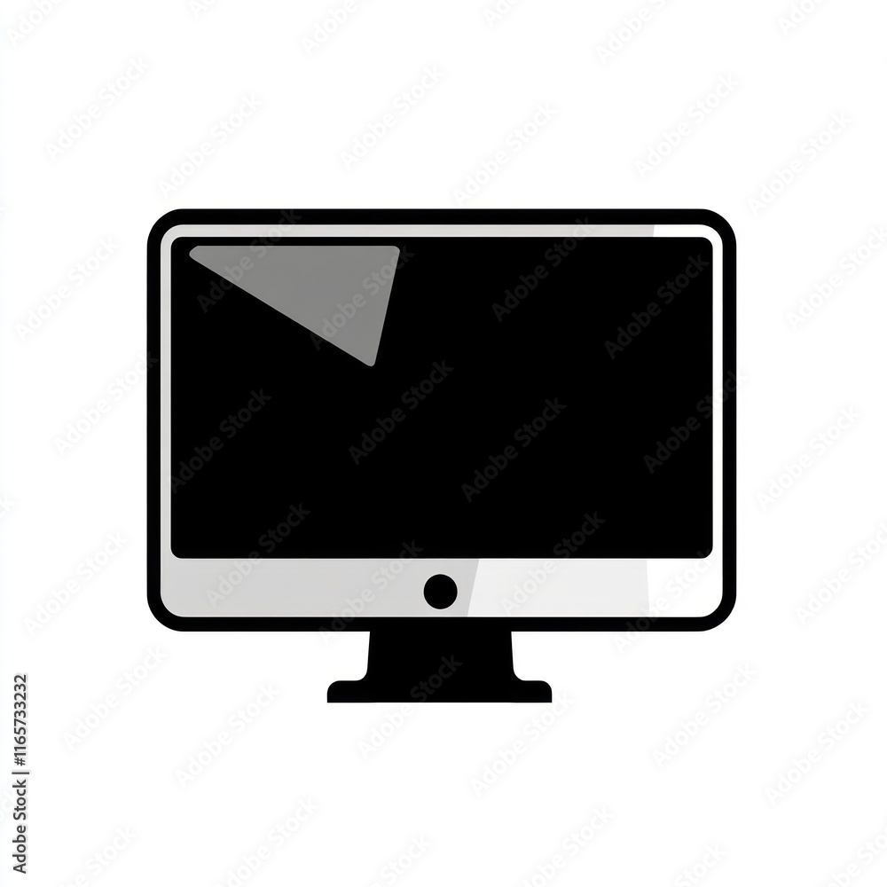 Poster a simple illustration of a desktop computer screen