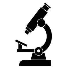 Microscope Black Silhouette Vector Illustration isolated on a transparent background