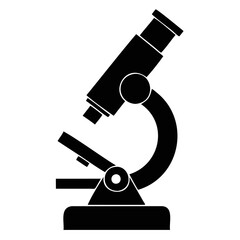 Microscope Black Silhouette Vector Illustration isolated on a transparent background