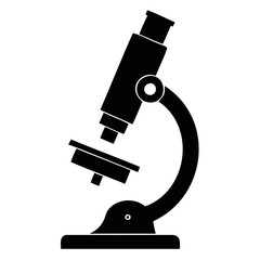Microscope Black Silhouette Vector Illustration isolated on a transparent background