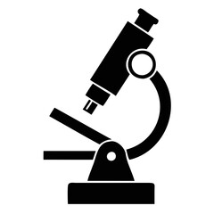 Microscope Black Silhouette Vector Illustration isolated on a transparent background