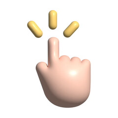 3D finger hand clicking cursor icon. Tap hand gesture. Internet, pointer, indicator concepts. Flat...