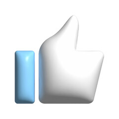 3D thumb up. Positive hand gesture expression. Approval, agreement, success, rating, opinion concept. 