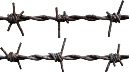 Barbed wire fence isolated on transparent background barbed wire fence png
