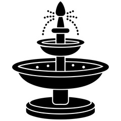 Water fountain icon in modern silhouette vector art illustration 