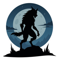 wolf howling at the moon