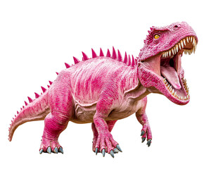 Fototapeta premium Isolated Pink Dinosaur with Open Mouth