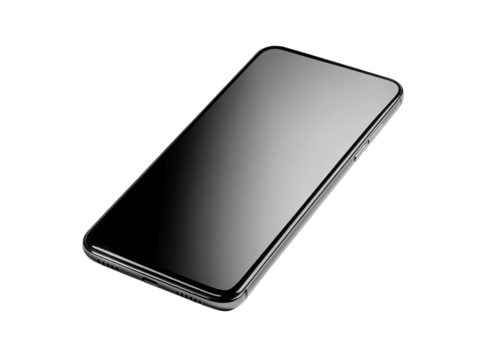 Isolated Black Smartphone on White Background