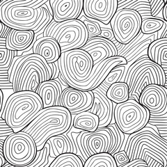 Pattern for coloring book. Hand drawn swirls, ringlets, sea waves, Van Gogh sky. Doodle, vector, zentangle design element. Adult coloring book.