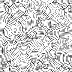 Fototapeta premium Pattern for coloring book. Hand drawn swirls, ringlets, sea waves, Van Gogh sky. Doodle, vector, zentangle design element. Adult coloring book.