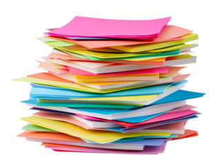 Isolated Stack of Colorful Sticky Notes