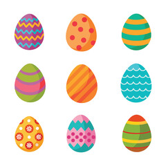 colorful set of easter eggs vector