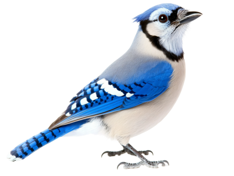Isolated Blue Jay Bird Side View