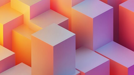 Abstract Colorful Cubes Geometric Design Background