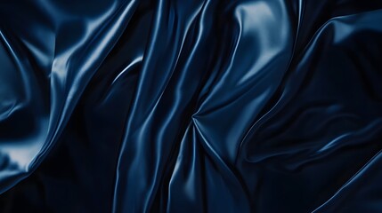 Obraz premium Deep Blue Satin Draped Luxuriously Soft Fabric