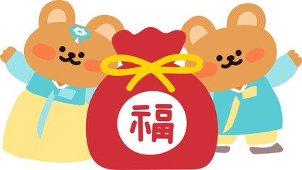 설날 인사 하는 곰돌이