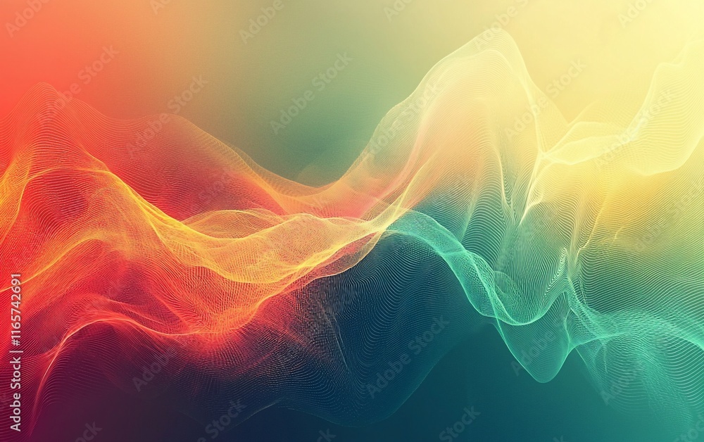Canvas Prints abstract colorful wave background.
