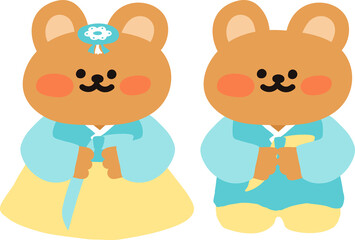 설날 인사 하는 곰돌이