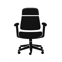 Fototapeta premium Black Office Chair Icon Simple Design