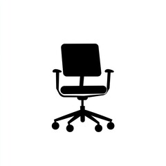 Fototapeta premium Black Silhouette Of An Office Rolling Chair