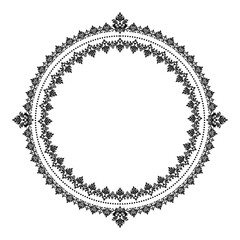 Damask Round Wreath circular round ornament floral Abstract pattern, Classic Victorian traditional style, illustration Vintage Design, Floral frames, Mandala, Antique, Moroccan frame