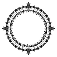 Damask Round Wreath circular round ornament floral Abstract pattern, Classic Victorian traditional style, illustration Vintage Design, Floral frames, Mandala, Antique, Moroccan frame