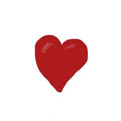 red heart isolated on white