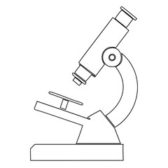 Microscope Black Vector Outline or Line art isolated on a transparent background