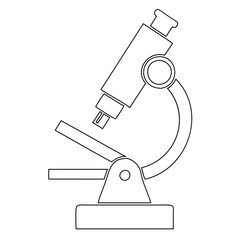 Microscope Black Vector Outline or Line art isolated on a transparent background