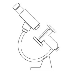 Fototapeta premium Microscope Black Vector Outline or Line art isolated on a transparent background