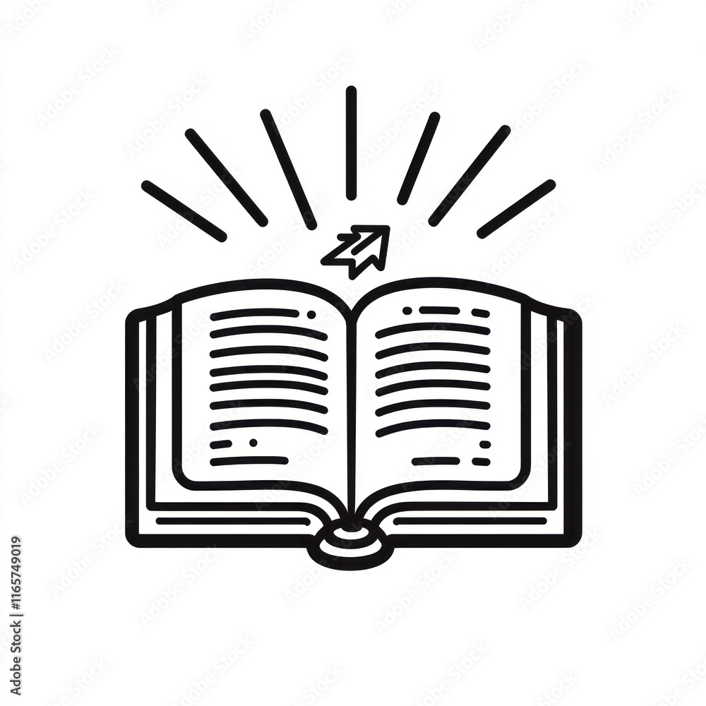 Poster open book with cursor indicating online learning