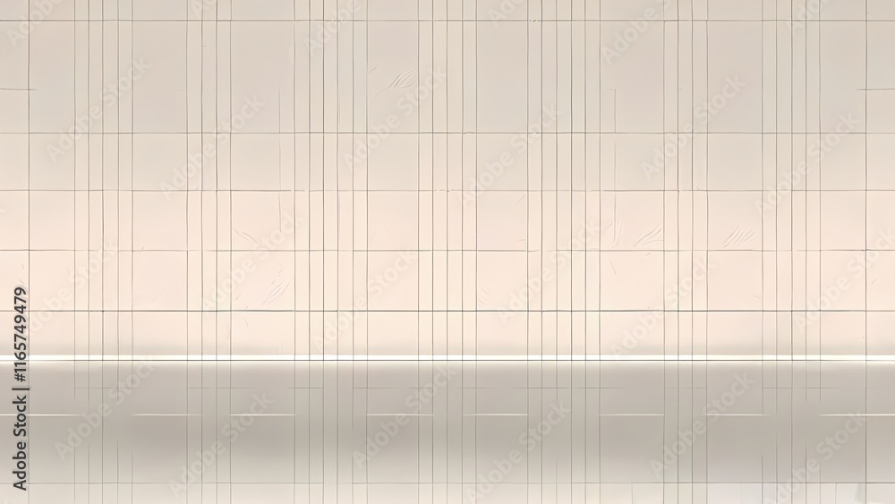 Poster a seamless background with a white wall, square and line patterns creating a textured design, resemb