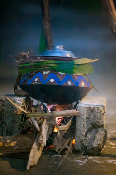 Sri Lankan Village upcountry taipongal celebrate in the festival 