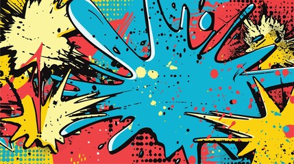 Colorful Grunge Cartoon Vector Background with Splashes
