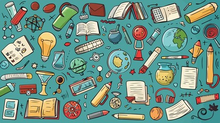 Education, Science, and Learning Hand Drawn Vector Doodles for Creative Projects