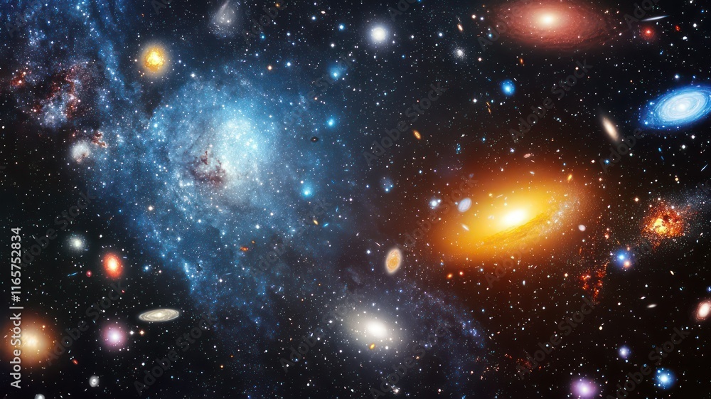 Poster galaxies in the width of space created with generative ai