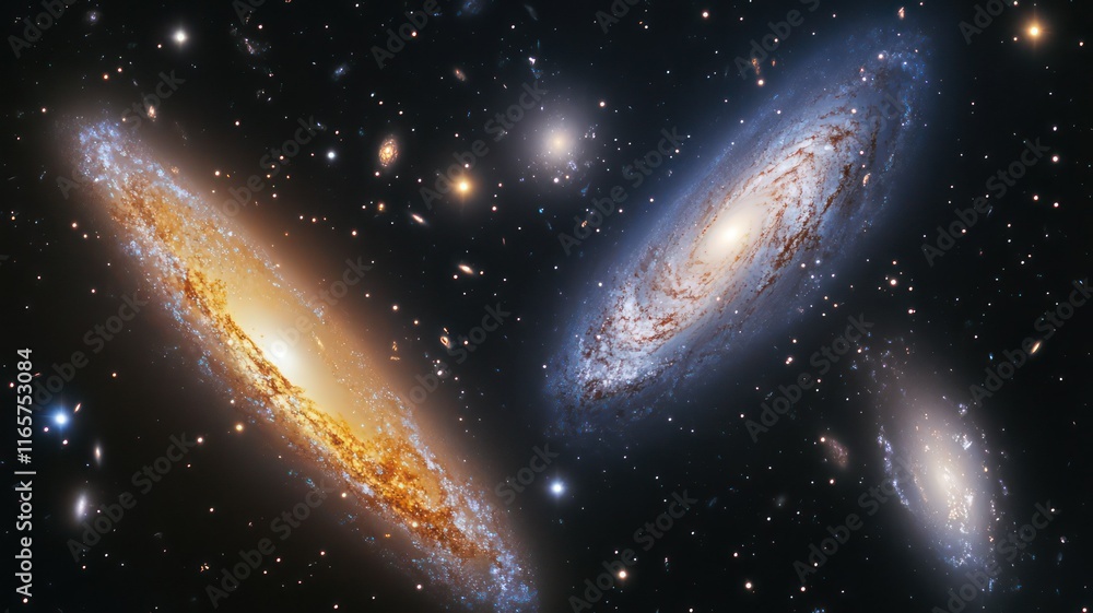 Poster galaxies in the width of space created with generative ai