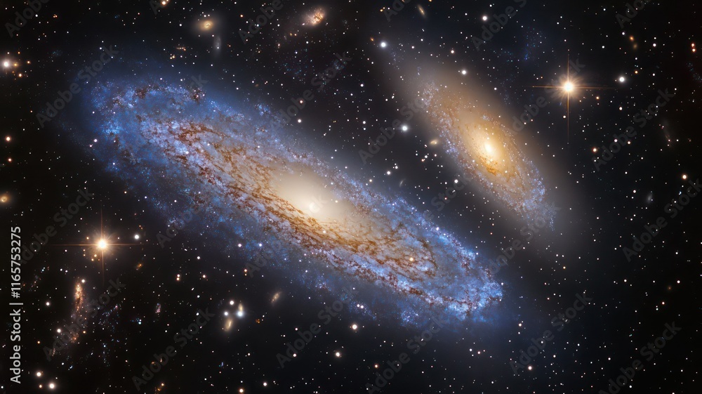Poster galaxies in the width of space created with generative ai